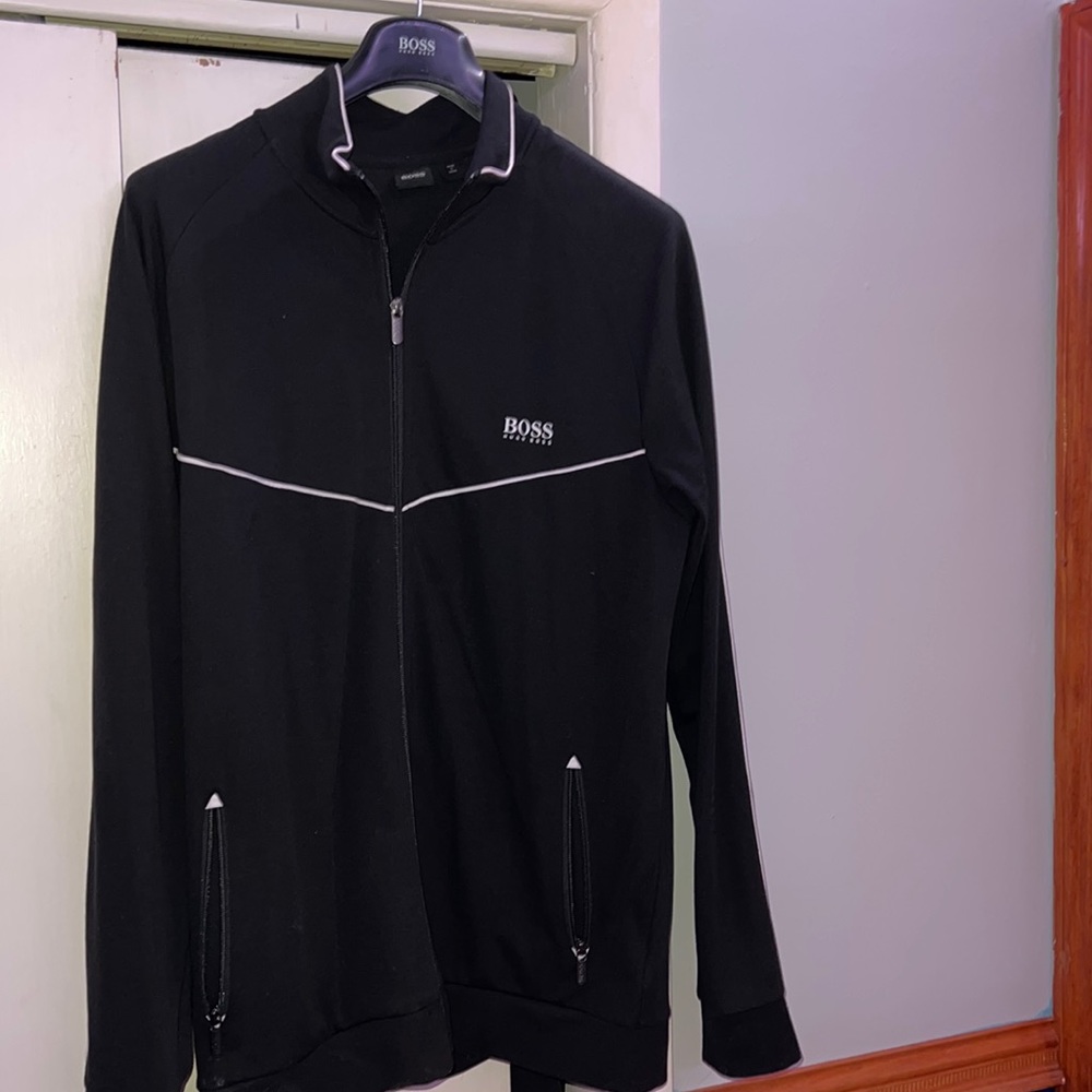 Hugo Boss Black and White Piping Zip Up XXL